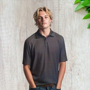 PERRY ELLIS -- Polo Shirt, Large Man, Short Sleeved, Button Down Collar